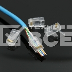 Вилка RJ-45 (8P8C) LC-PTU-01/100 универсальная. кат.5e. со сквозным отверстием(100 шт.), фото 1