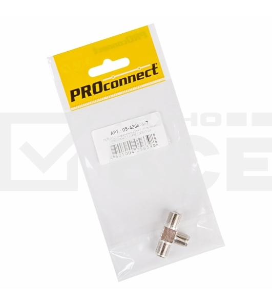 Переходник антенный, (3-гнезда F), тройник, (1шт.) (пакет)  PROconnect