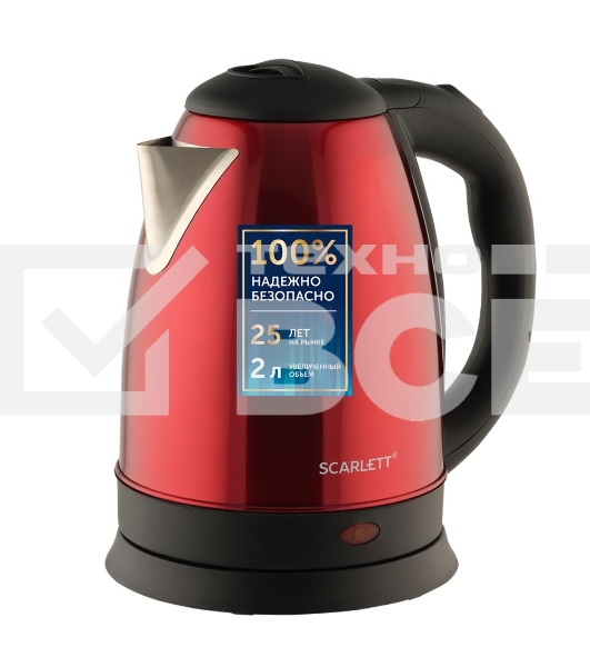 Чайник электрический Scarlett SC-EK21S76 2л. 1800Вт красный (корпус: нержавеющая сталь)