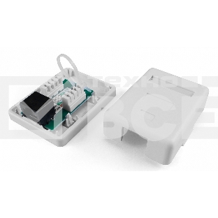 Розетка компьютерная Hyperline SB1-1-8P8C-C5e-WH RJ-45(8P8C), категория 5e, одинарная, внешняя, Dual IDC