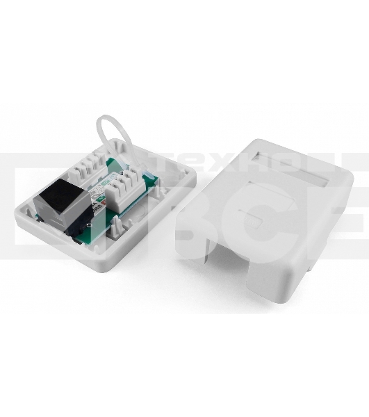 Розетка компьютерная Hyperline SB1-1-8P8C-C5e-WH RJ-45(8P8C), категория 5e, одинарная, внешняя, Dual IDC