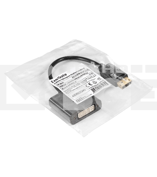 Кабель-переходник DisplayPort-DVI-D ExeGate EX-A-DPM-DVIF-0.15 (20M/29F, 0,15м, позолоченные контакты)