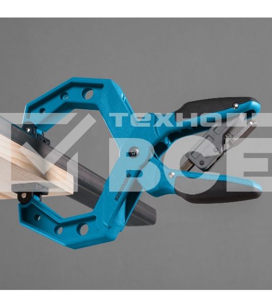 Струбцина Gross 20805 клещеобразная пластиковый корпус храповый механизм жесткой фиксации 4''/100м