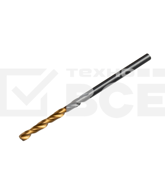Сверло по металлу, 2 мм, HSS-Tin, Golden Tip, 10 шт. Denzel