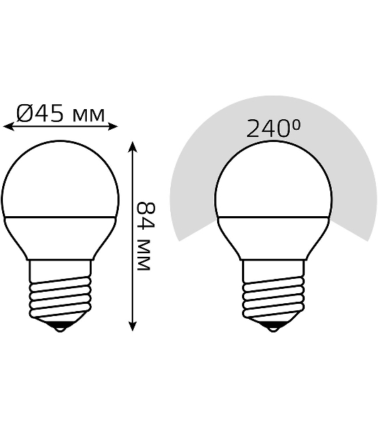 Лампа светодиодная Шар Gauss 7W 590lm 6500К E27 диммируемая LED