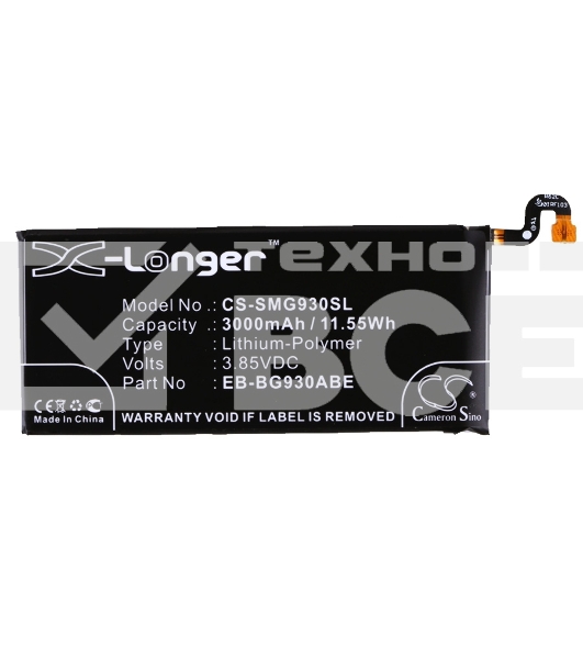 Аккумулятор CS-SMG930SL EB-BG930ABE для Samsung Galaxy S7 SM-G930F 3.85V, 3000mAh, 11.55Wh