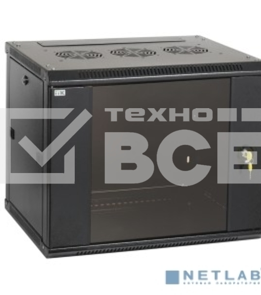 Шкаф ITK LINEA W 9U 600x450 мм дверь стекло, RAL9005