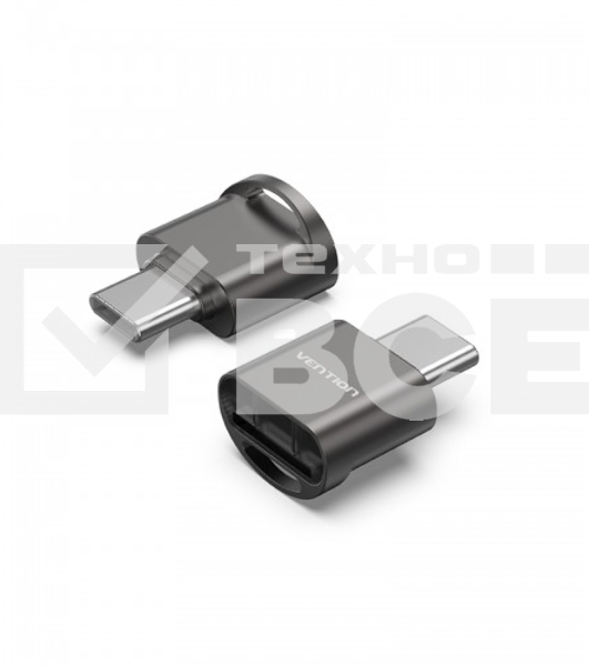 Картридер Vention OTG USB 2.0 CM / MicroSD - Серый