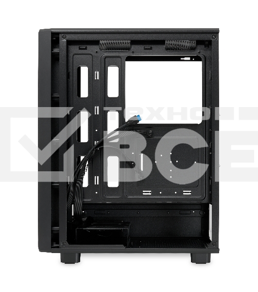 Компьютерный корпус без блока питания HSPD M510, Mesh Mid Tower, черный, TG, 0.5 SPCC, no fans ATX, mATX, mITX 180/280/160мм 1x2.5', 1x3.5', 7xPCI 1xUSB-A 3.0, 1xUSB-A 1.0 517x277x418мм