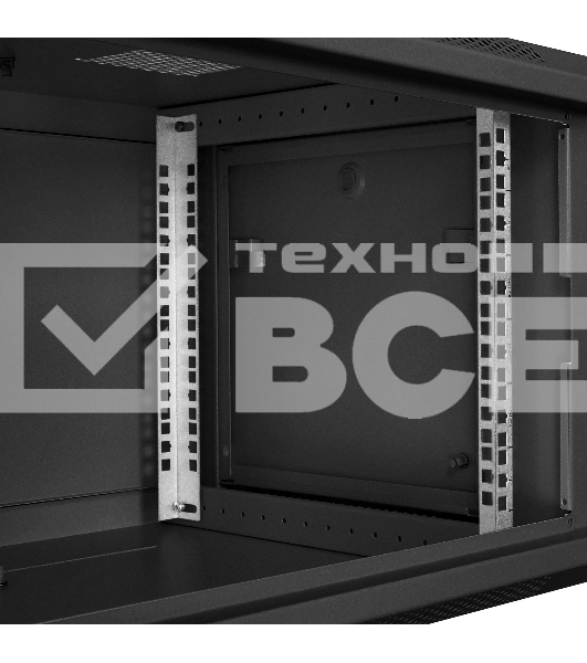 Шкаф телекоммуникационный 19' настенный 6U ExeGate EC-WM-6U.450.M.BLACK (19', 6U, 600x450x370мм (ШхГхВ), передняя дверь металл, съемные боковые панели, пыле- и влагозащита IP23, черный RAL 9004)