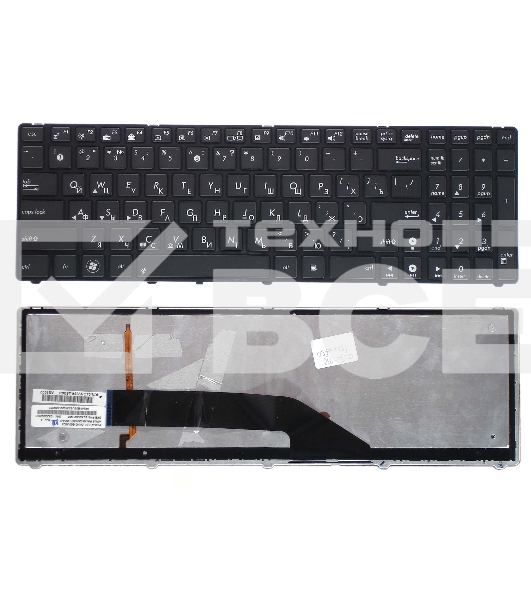 Клавиатура для ноутбука Asus K50 K60 K70 черная с подсветкой