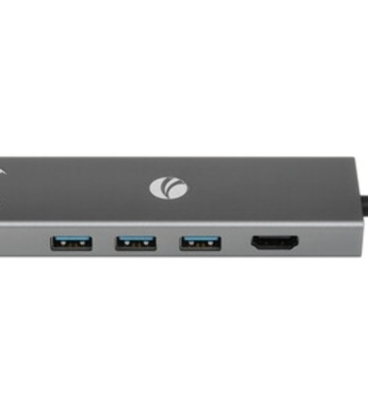 Адаптер VCOM CU459 Type-Cm --> RJ-45+2USB3.0(f) + PD100 Вт Alum Shell