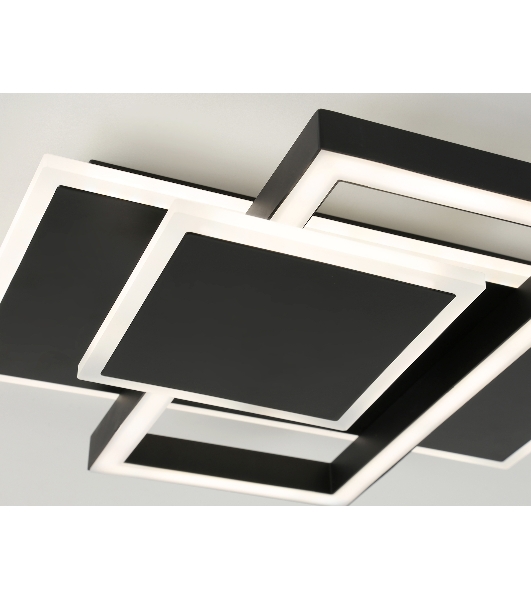 Потолочный светодиодный светильник Ambrella light FA1022/3 BK черный 50W 3000K-6400K 380*345*75 (ПДУ ИК)
