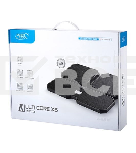 Подставка для ноутбука Deepcool MULTI CORE X6 15.6' 380x295x24мм 24dB 2xUSB 900g Fan-control черный
