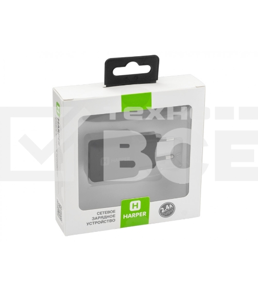Сетевое зарядное устройство Harper WCH-8220 черный 2xUSB 2.4A