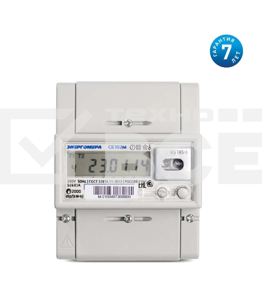Счетчик СЕ 102М R5 145 А 1ф 5-60А 1 класс точн.; многотариф. EIA485 ЖКИ Моск. вр. Энергомера 101002003010748