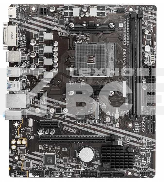 Материнская плата MSI A520M-A PRO, AM4, AMD A520, 2xDDR4, 4xSATA, 1xM.2, 1xPCIe 3.0 x16, 1xDVI-D, 1xHDMI, 1x 1Gb LAN, 2xUSB 2.0, 4xUSB 3.2 Gen 1, 3x3.5 мм, 7.1, mATX
