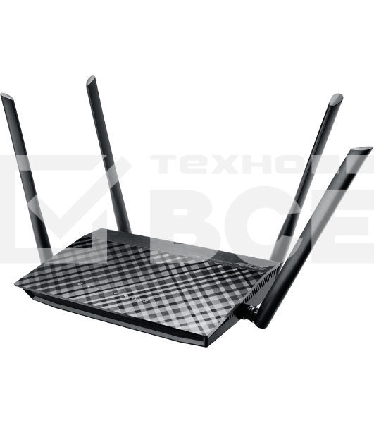 Маршрутизатор беспроводной Asus RT-AC1200 10/100BASE-TX черный (Dual Band)