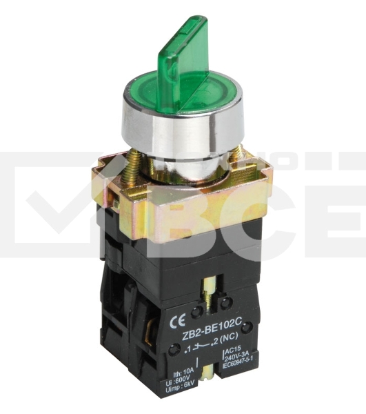 Переключатель LAY5-BK2365 на 2 полож. зел. ИЭК BSW90-BK-2-K06