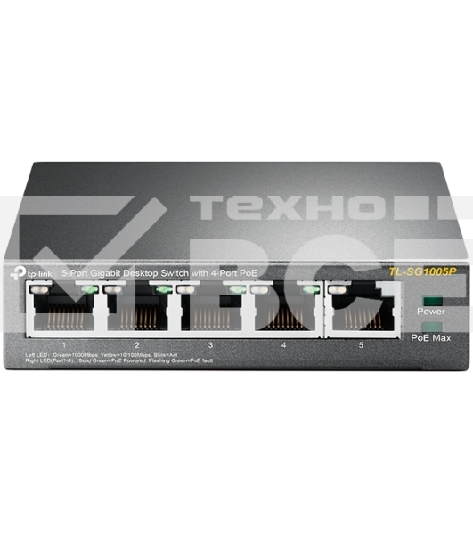 Коммутатор TP-Link SMBTL-SG1005P 5-портовый гигабитный настольный коммутатор с 4 портами PoE SMB 56W