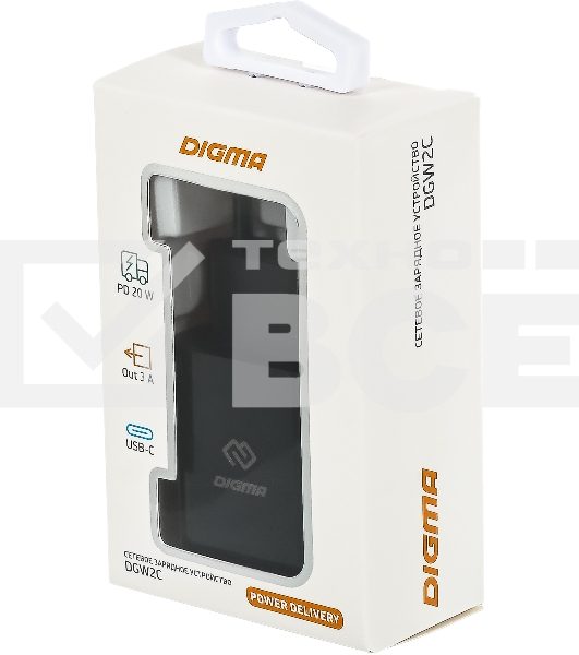 Сетевое зарядное устройство Digma DGW2C 3A PD черный