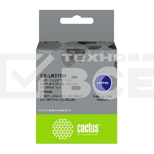 Картридж ленточный Cactus CS-LK5TBN черный для Epson LW400/LW700/LW600P/LW1000P/K400/Z700/Z900