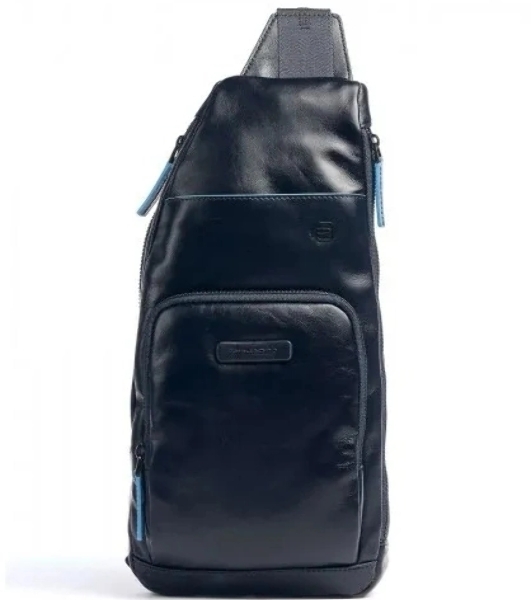 Рюкзак слинг Piquadro Blue Square Revamp CA5577B2V/BLU, кожа, синий