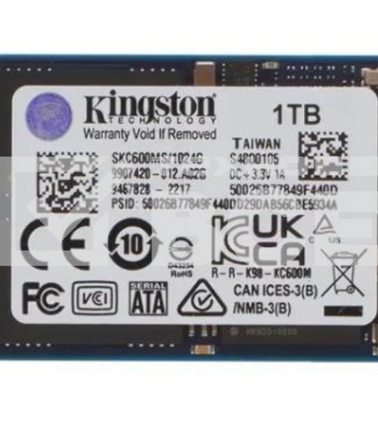 Накопитель SSD Kingston KC600, 1024GB, mSATA, R/W 550/520