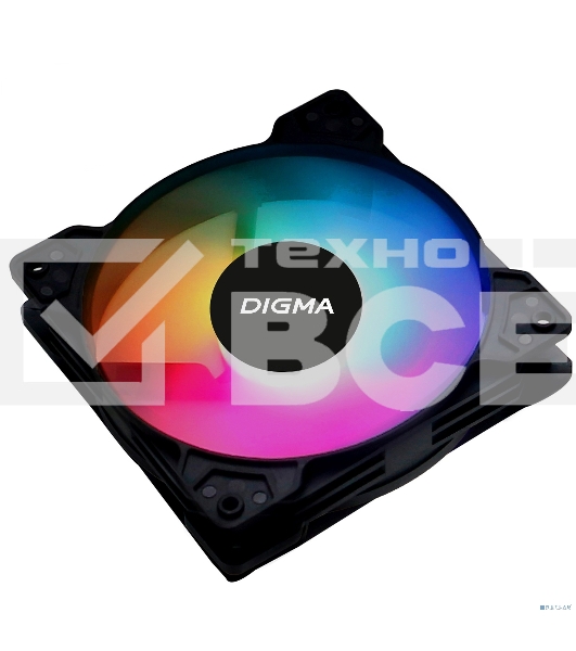 Вентилятор для корпуса Digma DFAN-FRGb1 черный, 120 мм, 1200 об/мин, 23 дБ, 4 pin