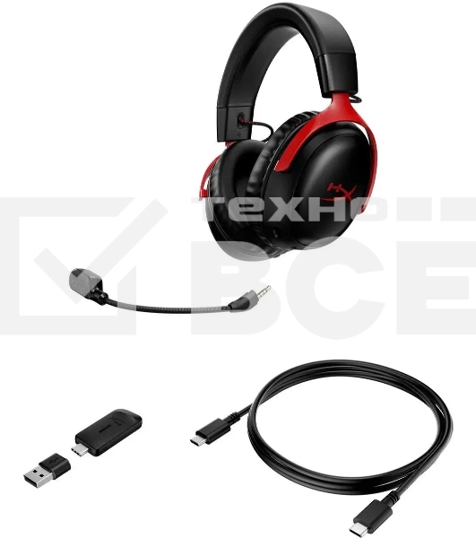 Наушники с микрофоном HyperX Cloud III черный/красный мониторные Radio оголовье (77Z46AA)