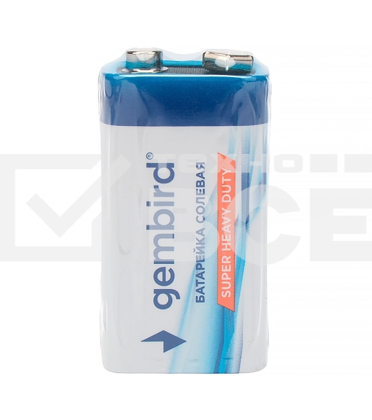 Батарейка солевая Gembird GB-6F22-1F, тип Крона(6F22), 1шт, пленка, 9 В