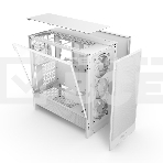 Компьютерный корпус без блока питания NZXT H5 Flow RGb, Midi-Tower, TG, 4x120мм RGb, 1xUSB-A 3.2 + 1xUSB-C 3.2, E-ATX, ATX, mATX, mITX белый, фото3