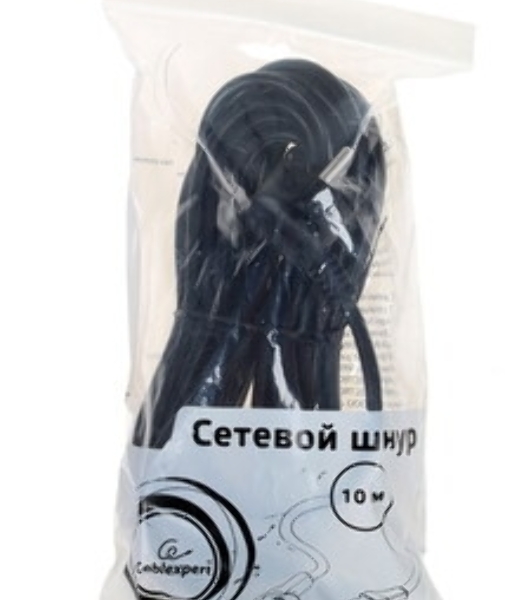 Кабель питания Cablexpert Schuko-C13, 3х0.5мм2, 6А, с заземлением, 1.8м, черный, без инд.уп., 500 шт [PC-186-1-2]