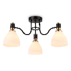 Светильник Ambrella light TR303303/3 BK/GD/FR черный/золото/белый матовый E27*3 max 60W D600*270, фото 1