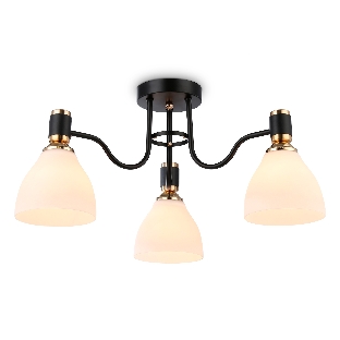 Светильник Ambrella light TR303303/3 BK/GD/FR черный/золото/белый матовый E27*3 max 60W D600*270