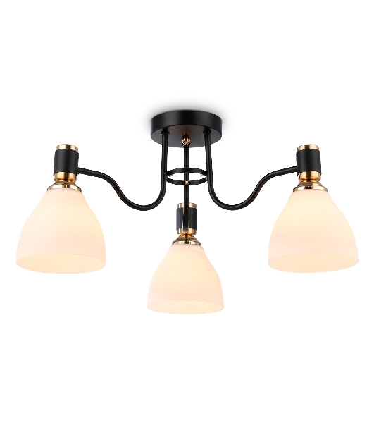 Светильник Ambrella light TR303303/3 BK/GD/FR черный/золото/белый матовый E27*3 max 60W D600*270