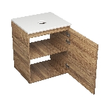 Тумба Bau Dream Blackwood 50 с дверцей, раковина BAU Spectrum mini 47х24 смеситель для раковины высокий Hotel Black, черный, выпуск клик клак, черный, фото5
