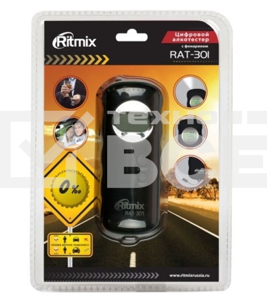 Алкотестер RITMIX RAT-301 черный