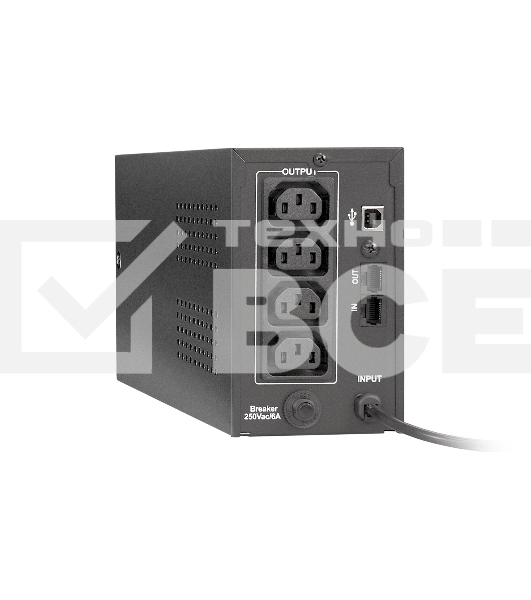 Источник бесперебойного питания ExeGate EP285542RUS Power Back BNB-650.LED.AVR.C13.RJ.USB <650VA/360W, LED, AVR,4*IEC-C13, RJ45/11, USB, Black>