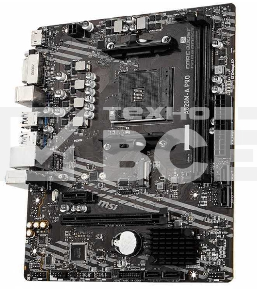 Материнская плата MSI A520M-A PRO, AM4, AMD A520, 2xDDR4, 4xSATA, 1xM.2, 1xPCIe 3.0 x16, 1xDVI-D, 1xHDMI, 1x 1Gb LAN, 2xUSB 2.0, 4xUSB 3.2 Gen 1, 3x3.5 мм, 7.1, mATX