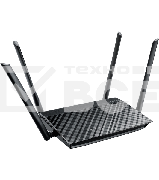 Маршрутизатор беспроводной Asus RT-AC1200 10/100BASE-TX черный (Dual Band)