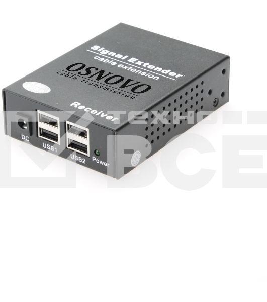 Удлинитель OSNOVO Удлинитель интерфейса USB 2.0 по сети Ethernet. Расстояние передачи 'точка-точка' по кабелю витой пары (CAT5e/6) до 150м