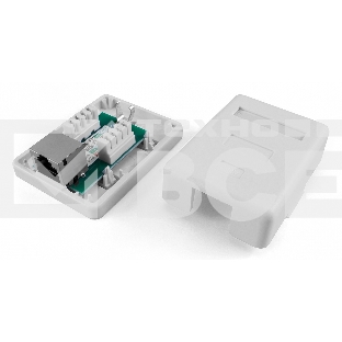 Розетка компьютерная Hyperline SB1-1-8P8C-C5e-SH-WH RJ-45(8P8C), категория 5e, экранированная, одинарная, внешняя, Dual IDC