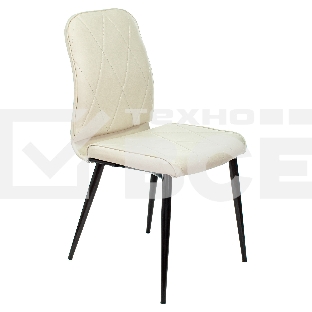 Стул для кухни Бюрократ KF-3 эко.кожа слоновая кость Orion-10 металл черный на ножках (KF-3/OR-10)