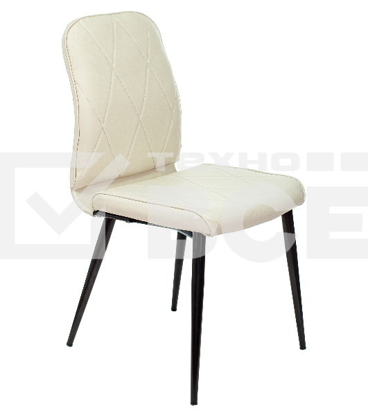 Стул для кухни Бюрократ KF-3 эко.кожа слоновая кость Orion-10 металл черный на ножках (KF-3/OR-10)
