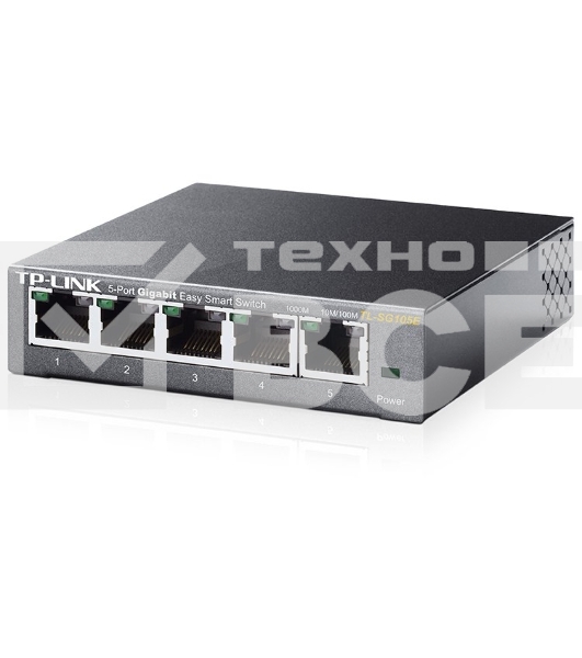 Сетевой коммутатор TP-Link SMB TL-SG105E 5-Port Gigabit Desktop Easy Smart Switch, 5 10/100/1000Mbps RJ45 ports, MTU/Port/Tag-based VLAN, QoS, IGMP Snooping