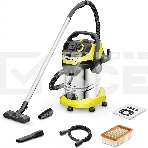 Строительный пылесос Karcher WD 6 P S V-30/6/22/T желтый, 1300 Вт, уборка сухая/сбор воды, пылесборник мешок/контейнер, 30 л, фото 1