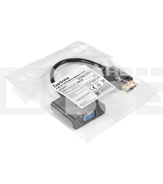 Кабель-переходник DisplayPort-VGA ExeGate EX-DPM-VGAF-0.2 (20M/15F, 0,2м)