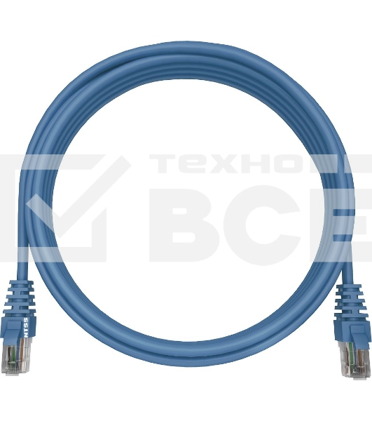 Патч-корд NTSS NTSS-PC-UTP-RJ45-5e-2.0-LSZH-BU NTSS-PC-UTP-RJ45-5E-2.0-LSZH UTP RJ-45 вил.-вилка RJ-45 кат.5E 2м синий LSZH (уп.:1шт) 26AWG