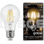 Лампа светодиодная Filament A60 E27 10Вт 2700К GAUSS 102802110, фото 1